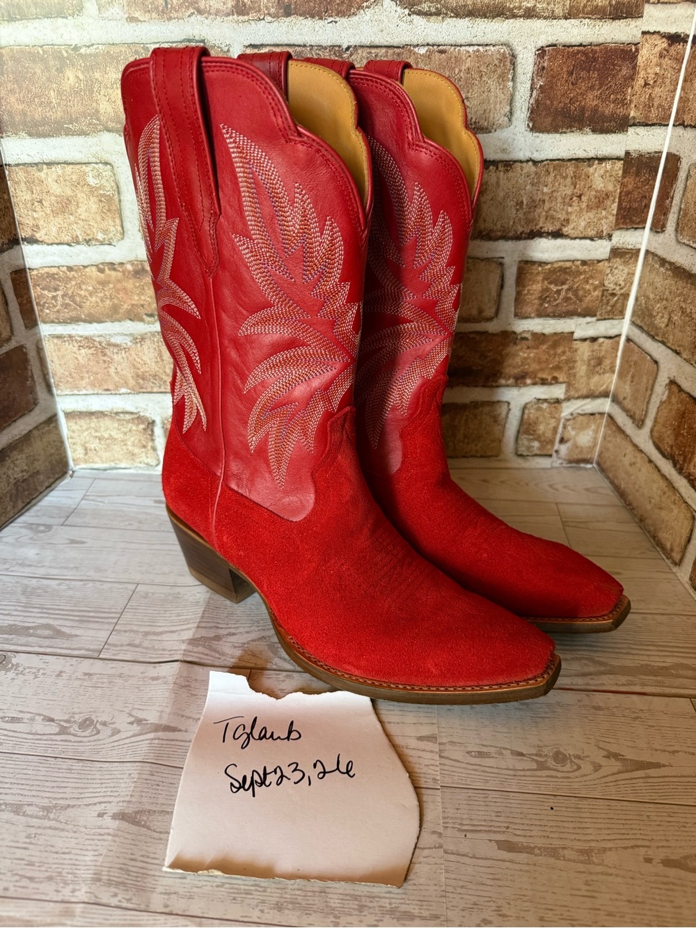 Tecovas sadie barn Red Western Suede & Leather boots